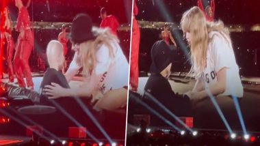 Taylor Swift Fulfils Wish of a 9-Year-Old Girl With Brain Cancer During Eras World Tour in Sydney, Singer Gifts Her ‘22’ Hat (Watch Video)